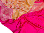 Orange Handloom Banarasi Pure Katan Silk Saree - Luxurion World