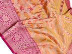 Orange Handloom Banarasi Pure Katan Silk Saree - Luxurion World
