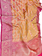 Orange Handloom Banarasi Pure Katan Silk Saree - Luxurion World