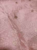 Soft Pink Chanderi Silk Fabric - 1 Mtr Length - Luxurion World