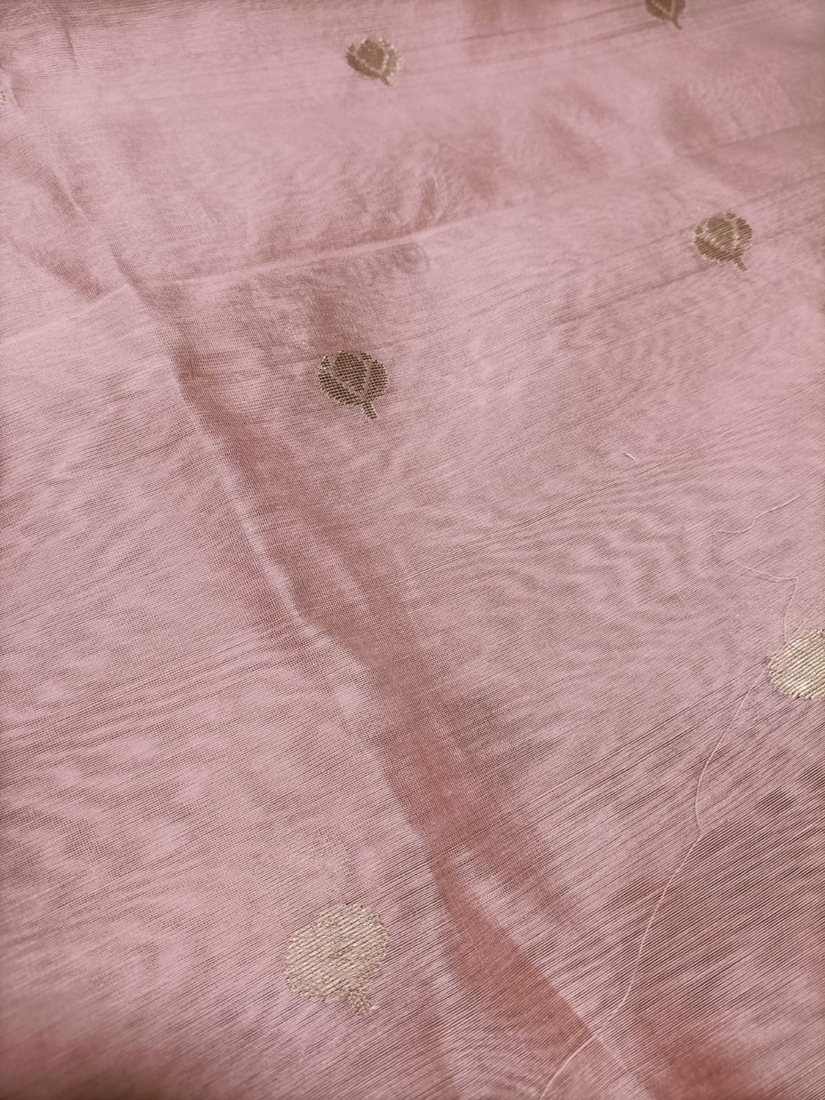 Soft Pink Chanderi Silk Fabric - 1 Mtr Length - Luxurion World