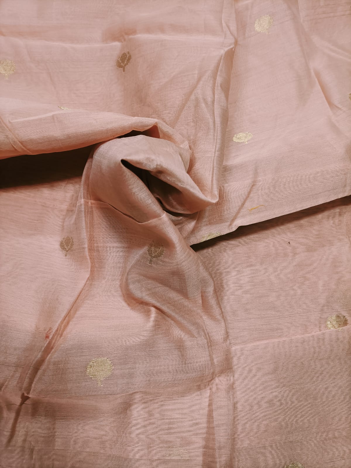 Soft Pink Chanderi Silk Fabric - 1 Mtr Length - Luxurion World