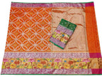Orange Handloom Tissue Kota Doria Real Zari Figure Design Paithani Border Saree - Luxurion World