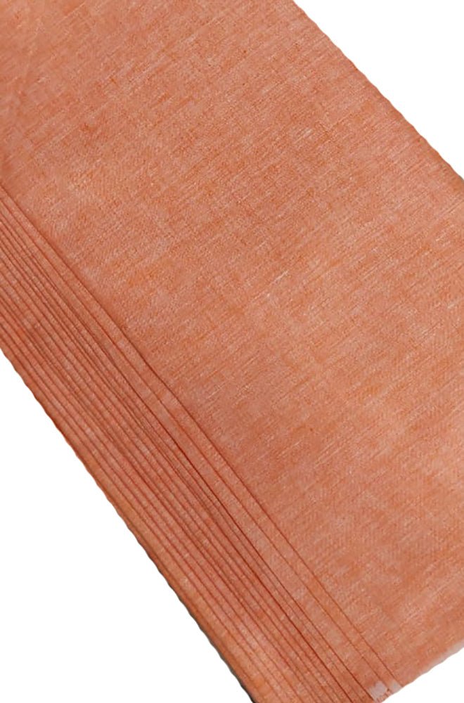 Orange Plain Pure Linen Fabric ( 1 Mtr )
