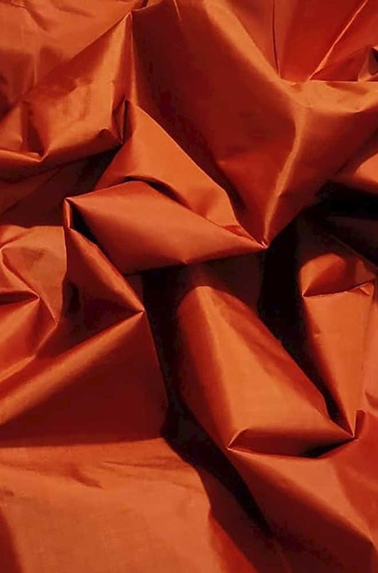 Orange Plain Pure Silk Fabric ( 1 Mtr ) - Luxurion World