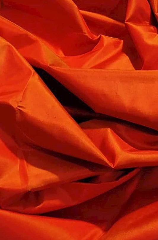 Orange Plain Pure Silk Fabric ( 1 Mtr ) - Luxurion World