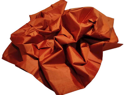 Orange Plain Pure Silk Fabric ( 1 Mtr ) - Luxurion World