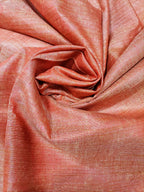 Orange Plain Tussar Silk Fabric ( 1 Mtr) - Luxurion World