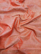 Orange Plain Tussar Silk Fabric ( 1 Mtr) - Luxurion World