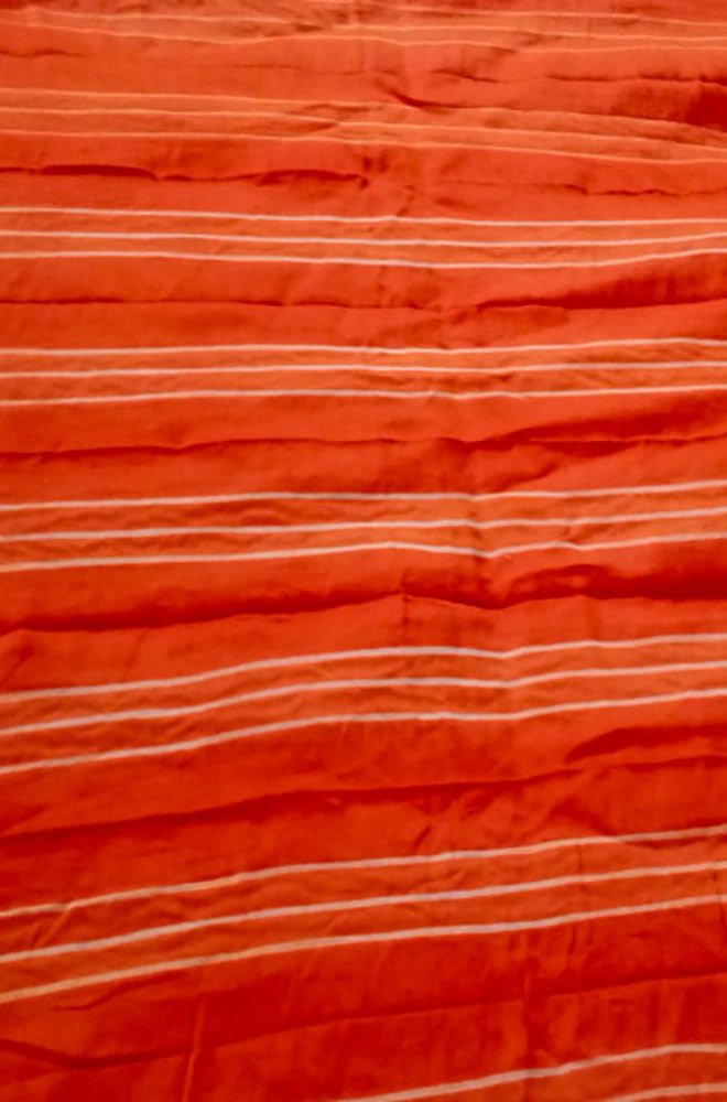 Orange Shibori Cotton Silk Fabric ( 2.5 Mtrs )