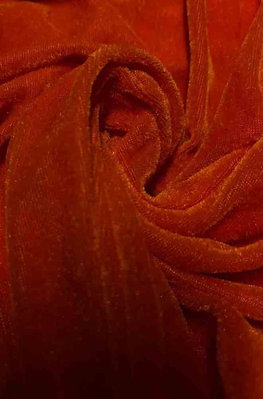 Orange Trendy Velvet Fabric ( 1 Mtr ) - Luxurion World