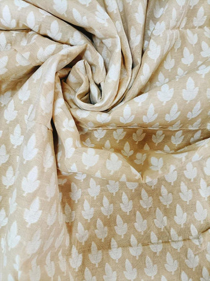Pastel Banarasi Chanderi Silk Fabric (1 Mtr) - Luxurion World