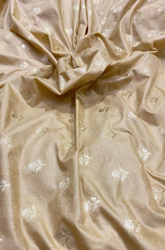 Pastel Banarasi Dupion Silk Fabric ( 1 Mtr ) - Luxurion World