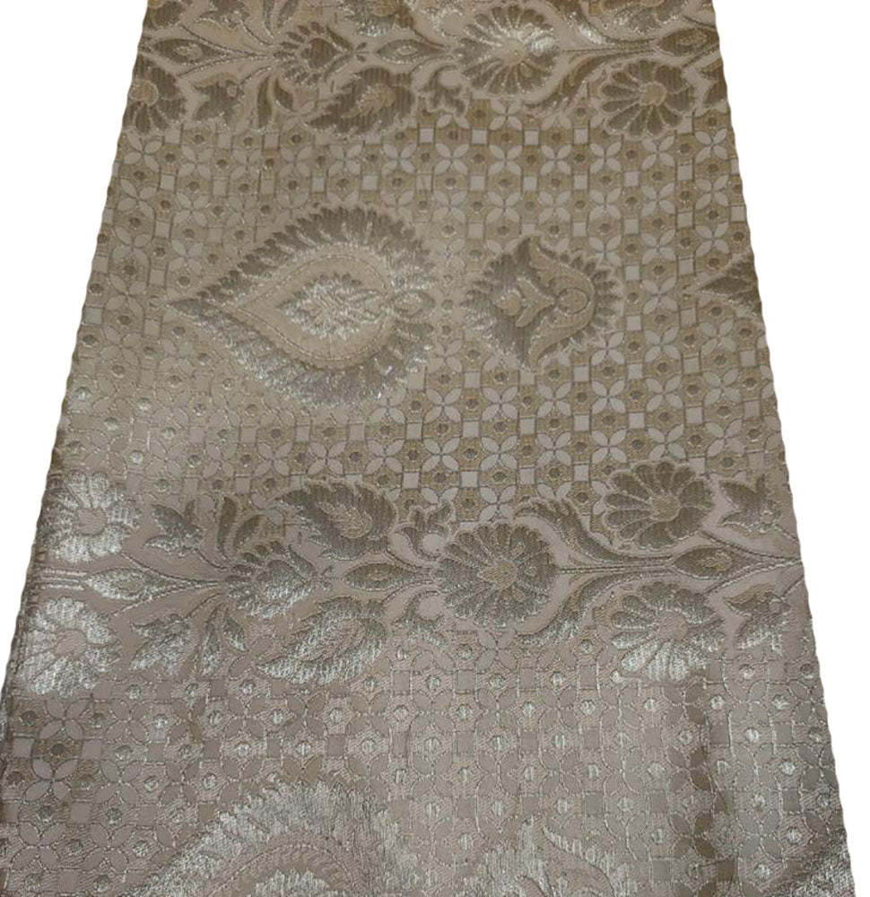 Pastel Banarasi Kimkhwab Silk Meenakari Fabric ( 1 Mtr ) - Luxurion World