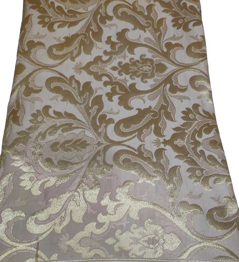 Pastel Banarasi Kimkhwab Silk Meenakari Fabric ( 1 Mtr ) - Luxurion World