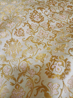 Pastel Banarasi Kimkhwab Silk Meenakari Fabric  ( 1.5 Mtr ) - Luxurion World