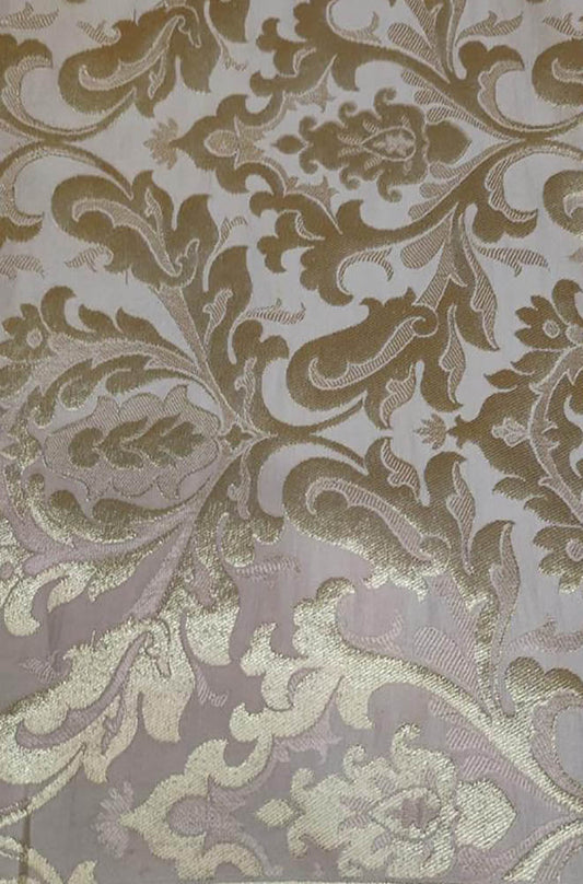 Pastel Banarasi Kimkhwab Silk Meenakari Fabric ( 1 Mtr ) - Luxurion World