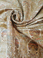 Pastel Banarasi Kimkhwab Silk Meenakari Fabric (1 Mtr ) - Luxurion World