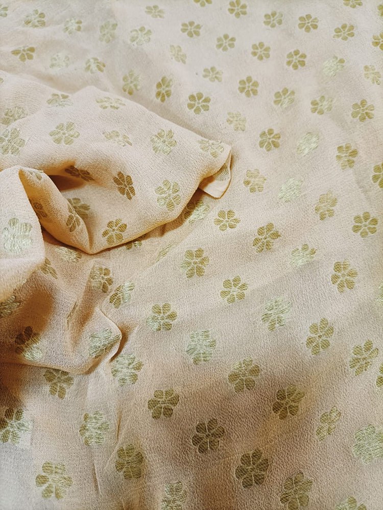 Pastel Banarasi Pure Georgette Fabric (1 Mtr)