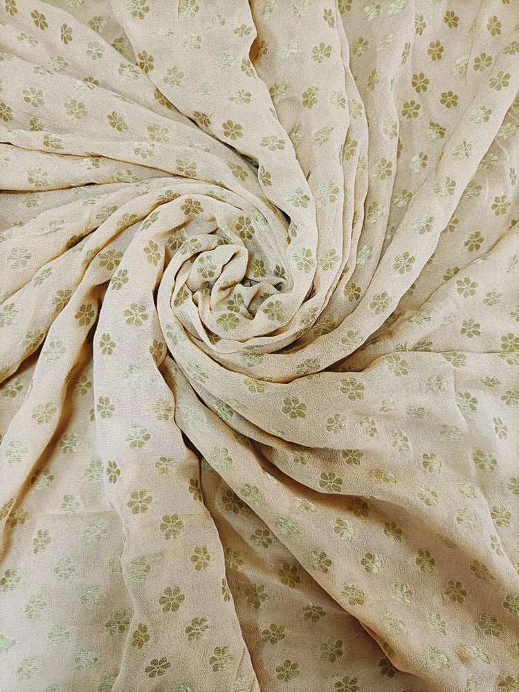 Pastel Banarasi Pure Georgette Fabric (1 Mtr) - Luxurion World