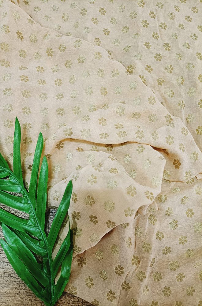 Pastel Banarasi Pure Georgette Fabric (1 Mtr) - Luxurion World
