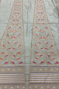 Pastel Banarasi Pure Katan Silk Unstitched Lehenga Set - Luxurion World