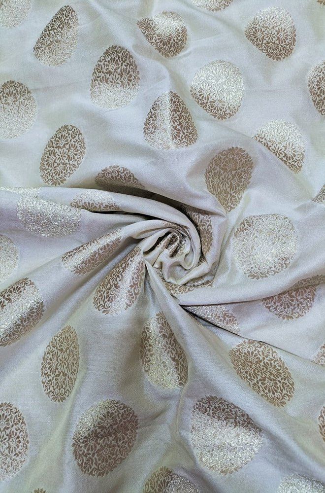 Pastel Banarasi Silk Fabric ( 0.7 Mtr) - Luxurion World