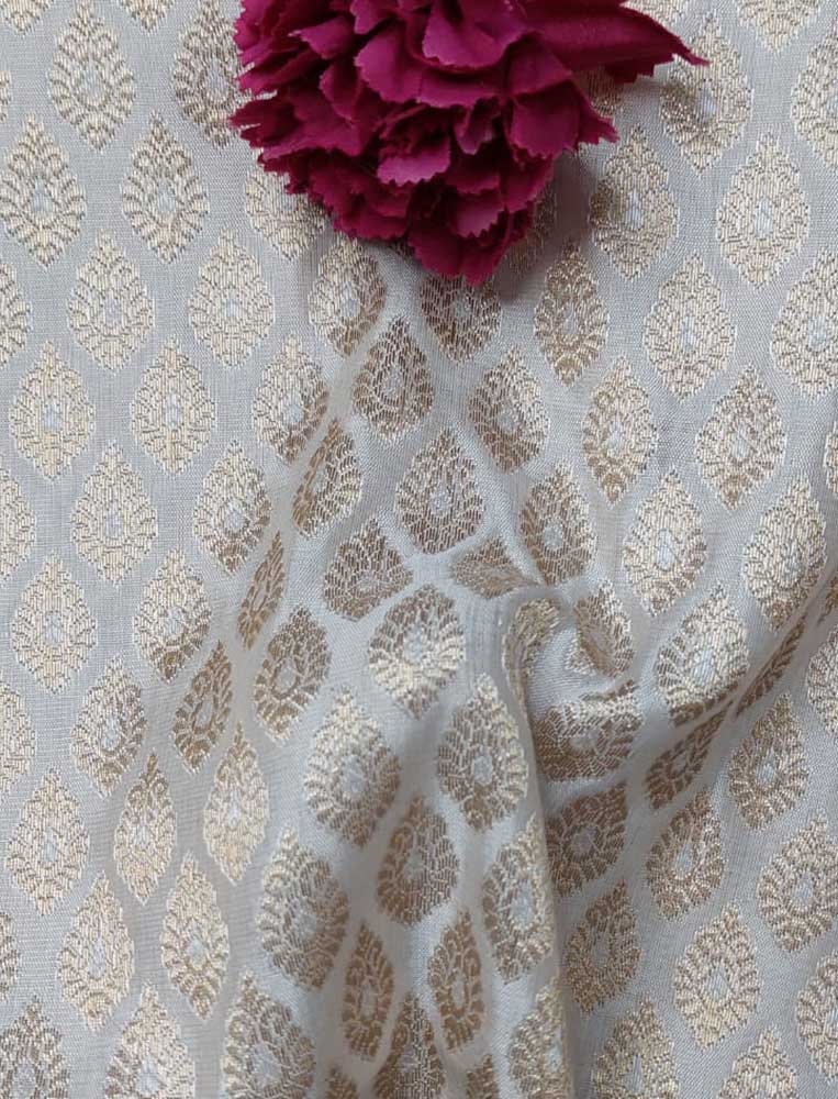 Pastel Banarasi Silk Fabric ( 1 Mtr ) - Luxurion World