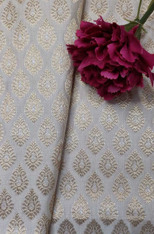 Pastel Banarasi Silk Fabric ( 1 Mtr ) - Luxurion World