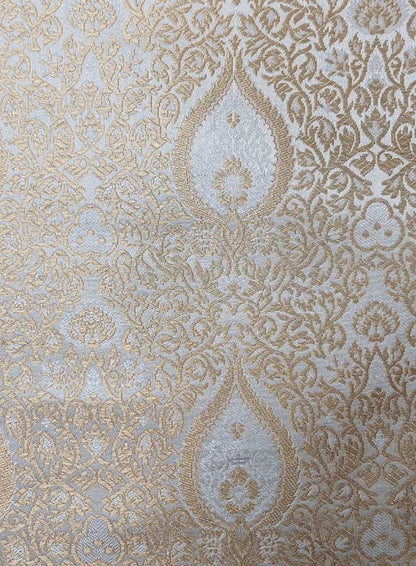 Pastel Banarasi Silk Fabric ( 1 Mtr ) - Luxurion World