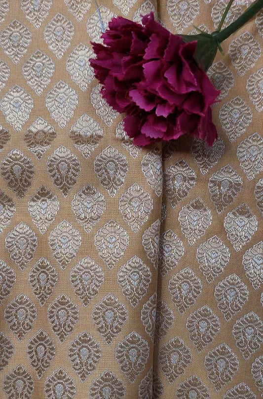 Pastel Banarasi Silk Fabric ( 1 Mtr ) - Luxurion World