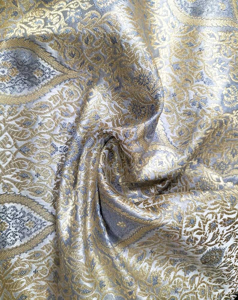 Pastel Banarasi Silk Fabric ( 1 Mtr ) - Luxurion World
