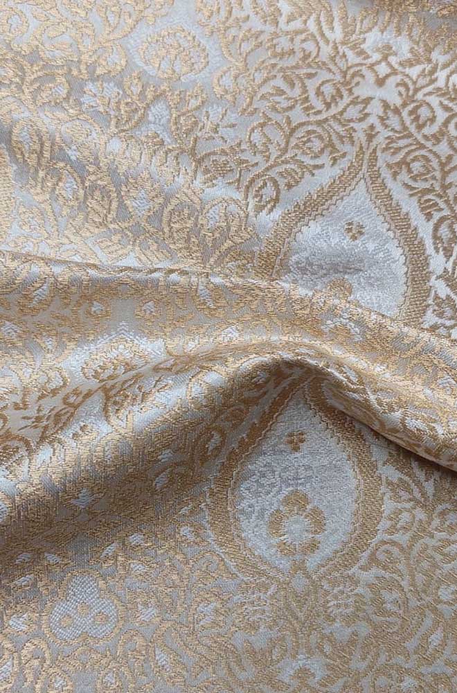 Pastel Banarasi Silk Fabric ( 1 Mtr ) - Luxurion World