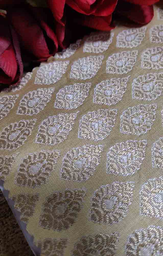 Pastel Banarasi Silk Fabric (  1 Mtr ) - Luxurion World