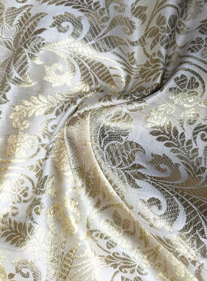 Pastel Banarasi Silk Fabric ( 1 Mtr ) - Luxurion World