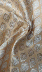 Pastel Banarasi Silk Fabric ( 1 Mtr ) - Luxurion World