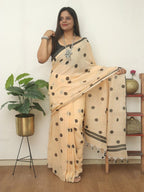 Pastel Bengal Cotton Polka Dots Saree - Luxurion World