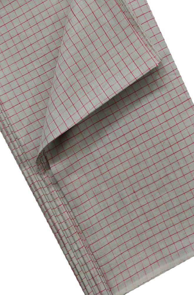 Pastel Checks Pure Linen Fabric ( 1 Mtr )