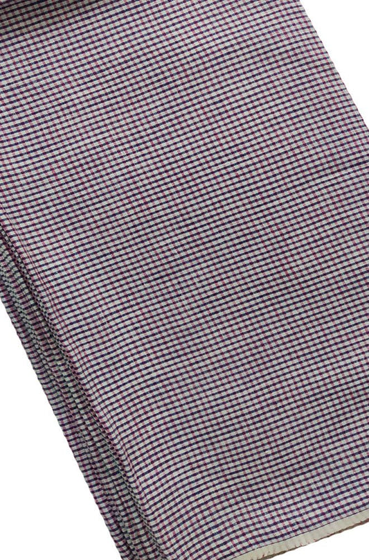 Pastel Checks Pure Linen Fabric ( 1 Mtr ) - Luxurion World