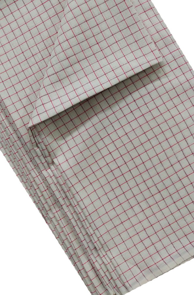 Pastel Checks Pure Linen Fabric ( 1 Mtr ) - Luxurion World