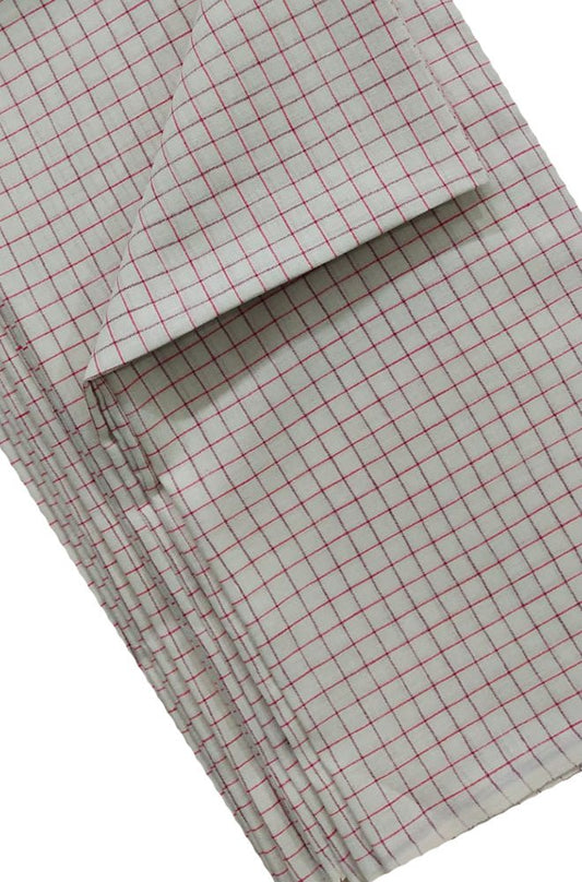 Pastel Checks Pure Linen Fabric ( 1 Mtr ) - Luxurion World