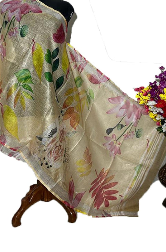 Pastel Digital Printed Linen Dupatta - Luxurion World