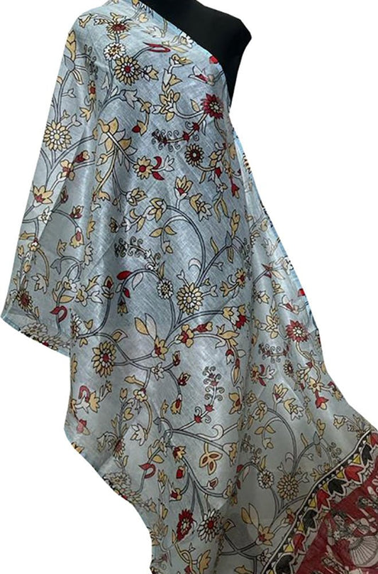 Pastel Digital Printed Linen Floral Design Dupatta - Luxurion World
