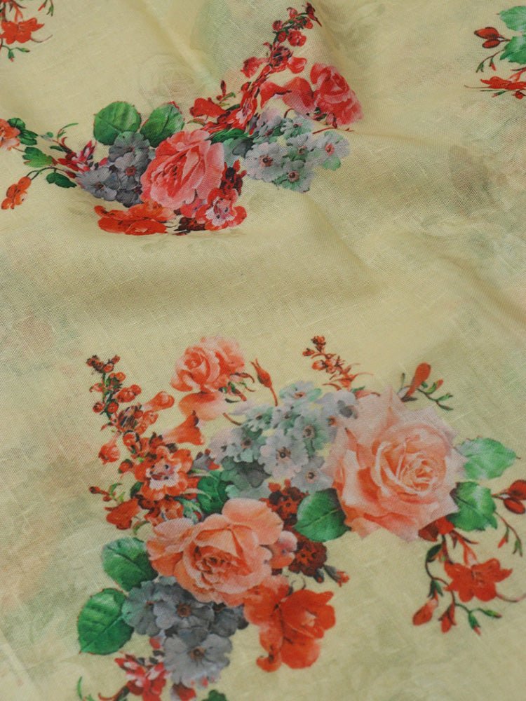 Pastel Digital Printed Linen Jute Fabric (1 mtr) - Luxurion World
