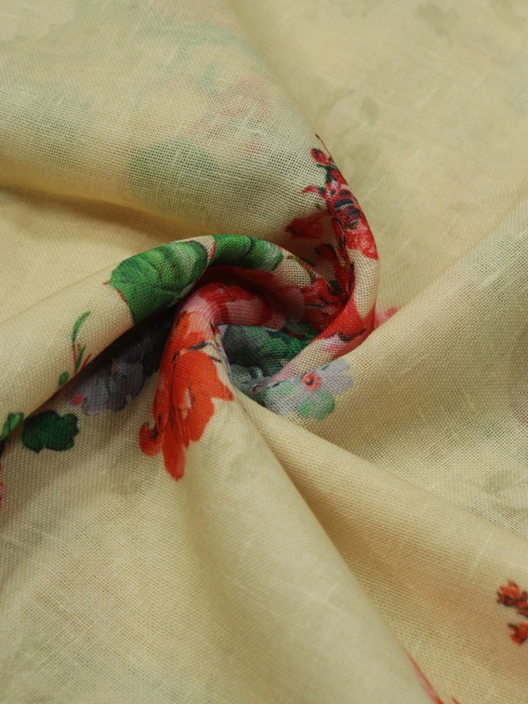 Pastel Digital Printed Linen Jute Fabric (1 mtr) - Luxurion World
