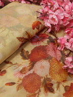 Pastel Digital Printed Organza Silk Fabric (1 mtr) - Luxurion World