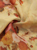 Pastel Digital Printed Organza Silk Fabric (1 mtr) - Luxurion World