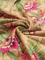Pastel Digital Printed Velvet Floral Design Fabric ( 1 Mtr ) - Luxurion World