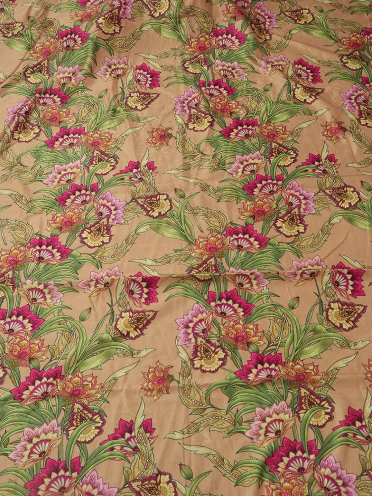 Pastel Digital Printed Velvet Floral Design Fabric ( 1 Mtr ) - Luxurion World