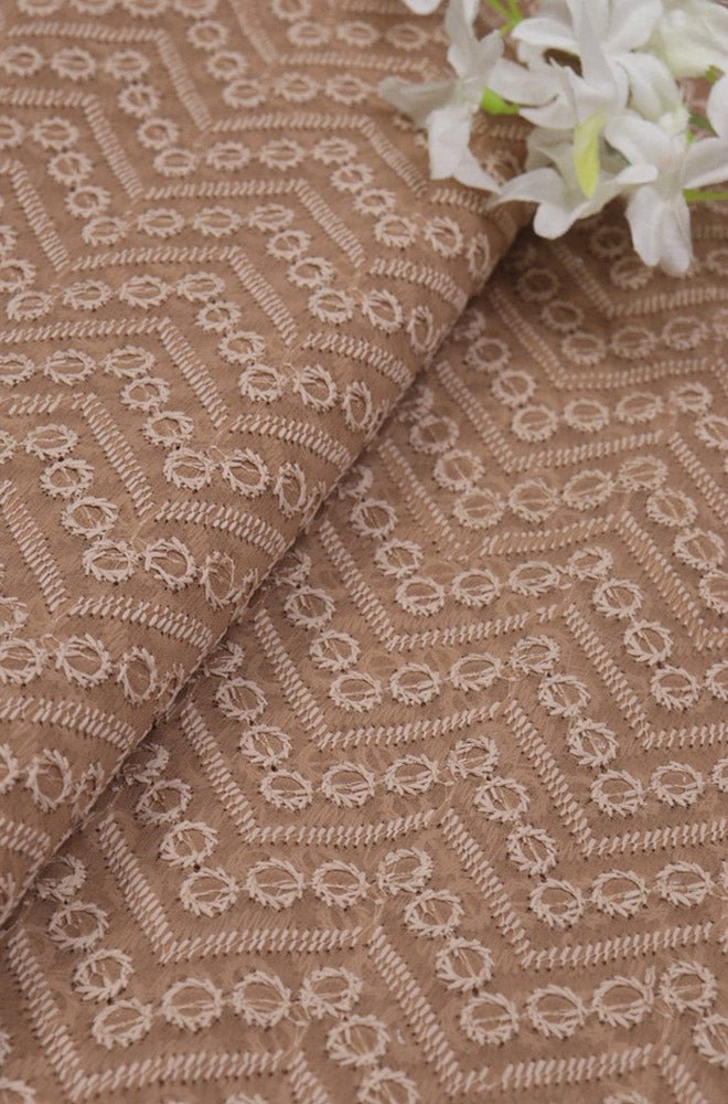 Pastel Embroidered Chikankari Georgette Fabric (1 mtr) - Luxurion World
